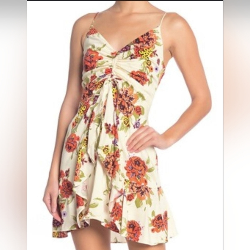 Free People Floral Print Cream Dress